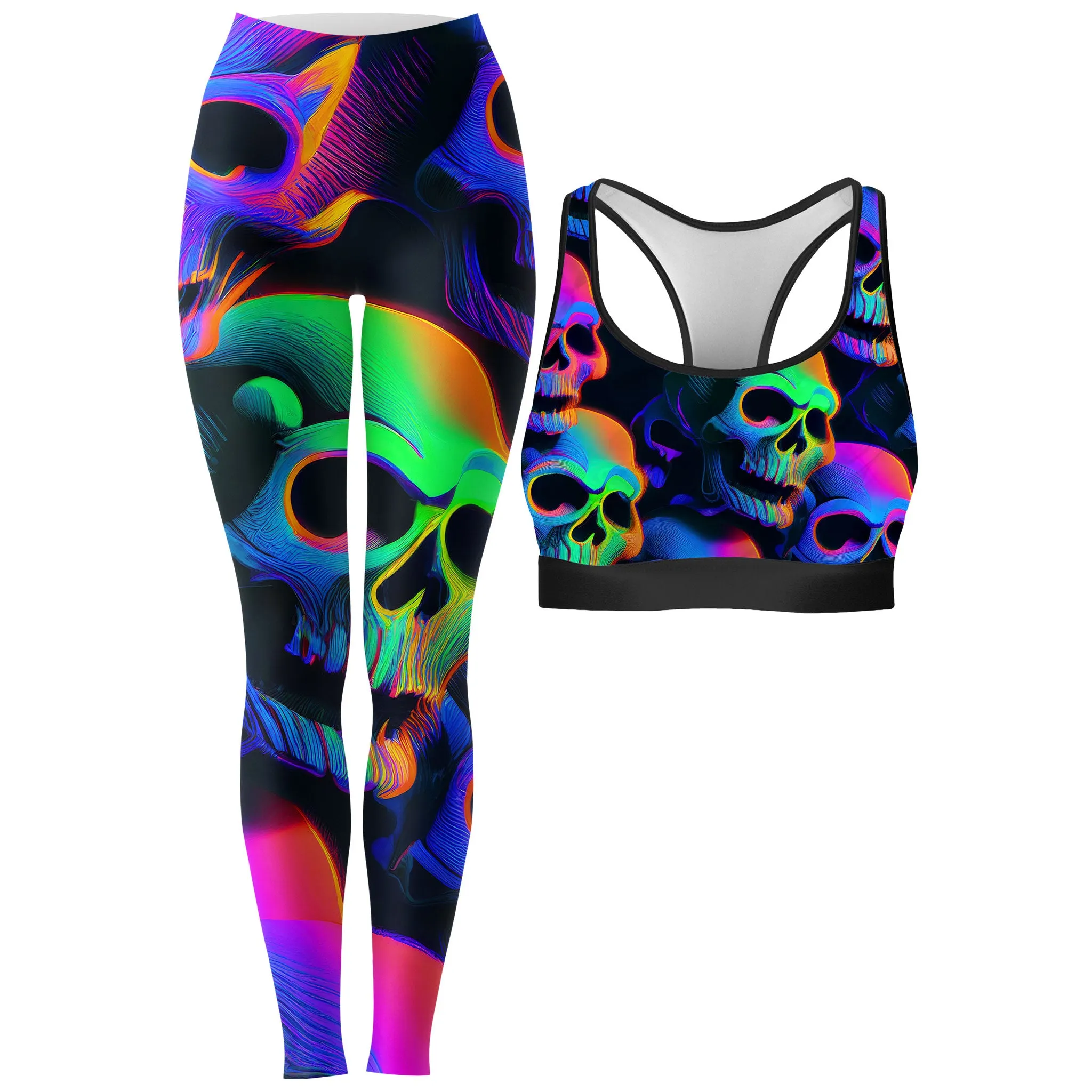 Psychedelic Nightmare Rave Bra and Leggings Combo sold by iEDM