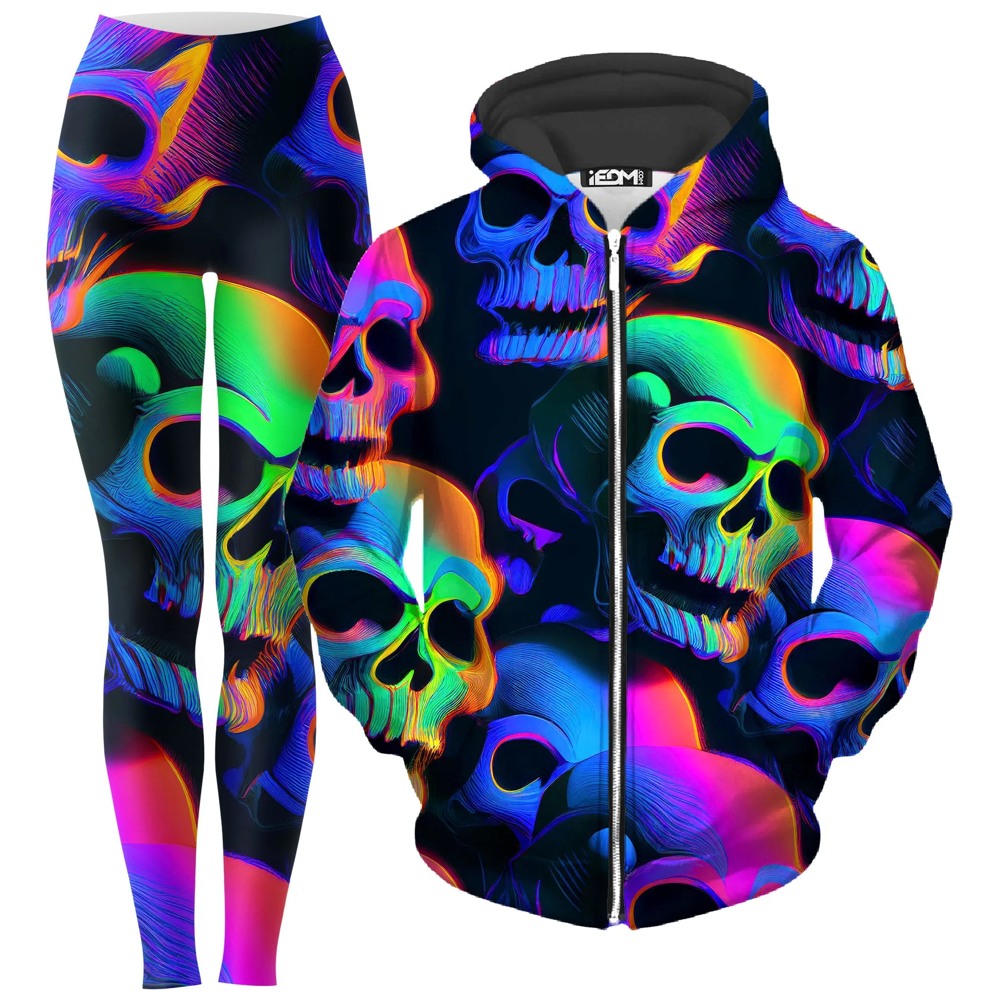Psychedelic Nightmare Zip-Up Hoodie and Leggings Combo sold by iEDM
