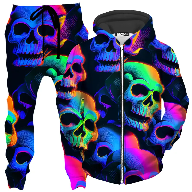 Psychedelic Nightmare Zip-Up Hoodie and Joggers Combo sold by iEDM