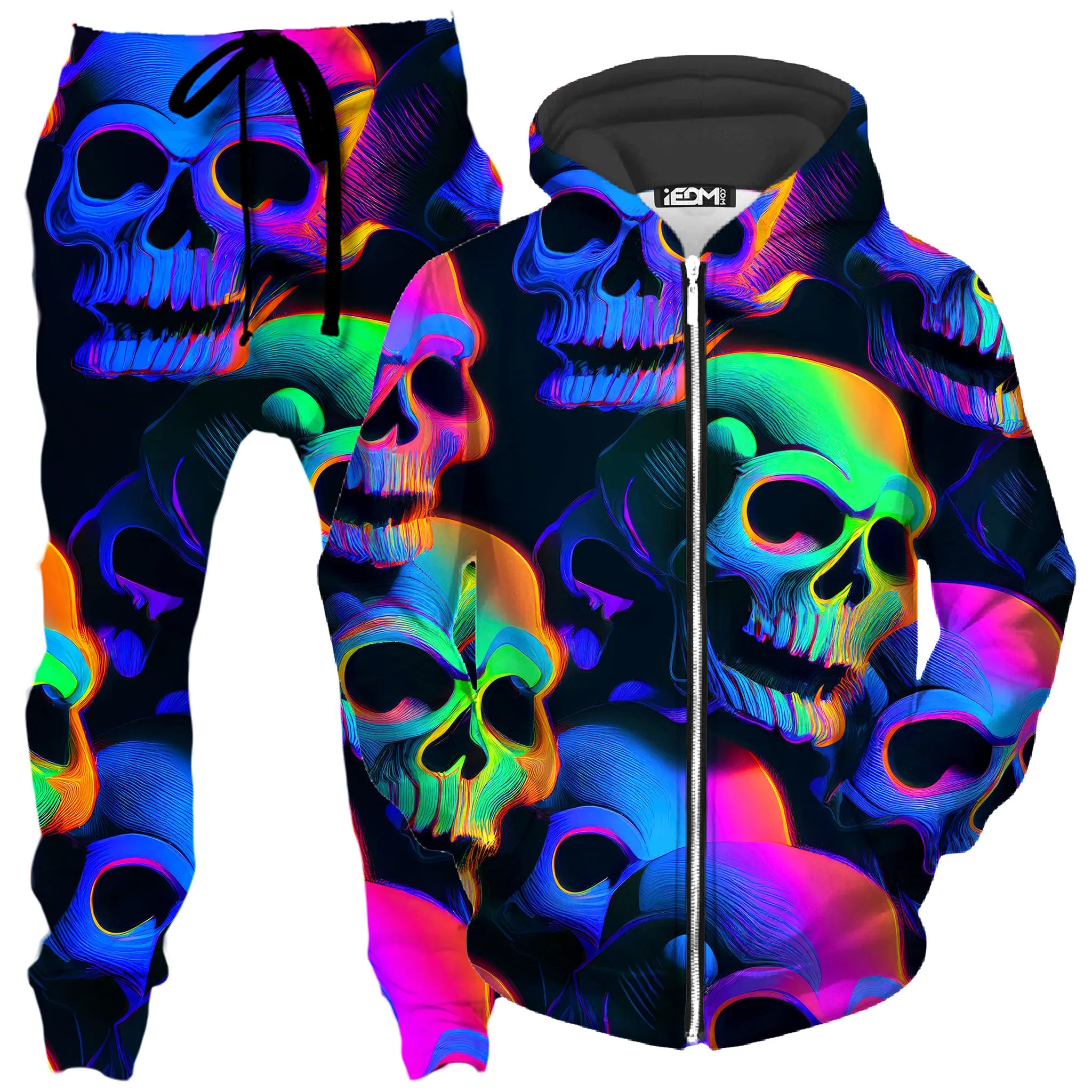 Psychedelic Nightmare Zip-Up Hoodie and Joggers Combo sold by iEDM