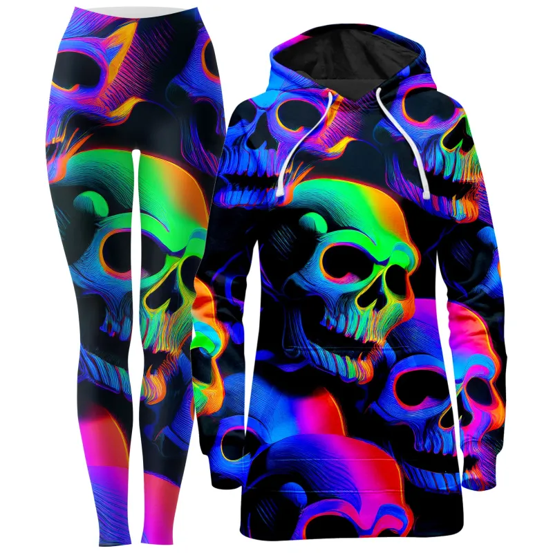 Psychedelic Nightmare Hoodie Dress and Leggings Combo sold by iEDM