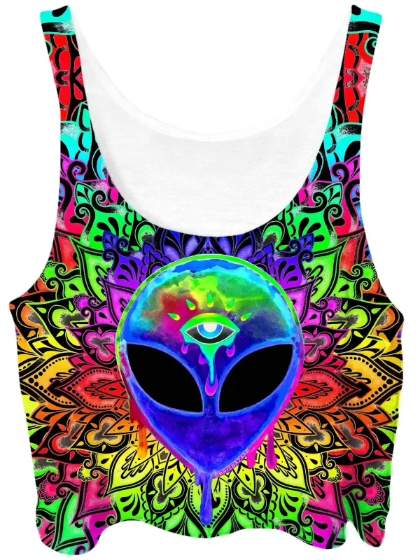 Psy Alien Purple Crop Top sold by iEDM