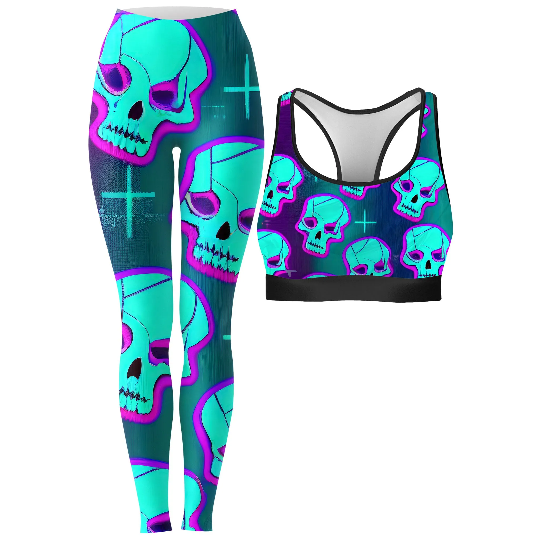 Neon Fright Rave Bra and Leggings Combo sold by iEDM
