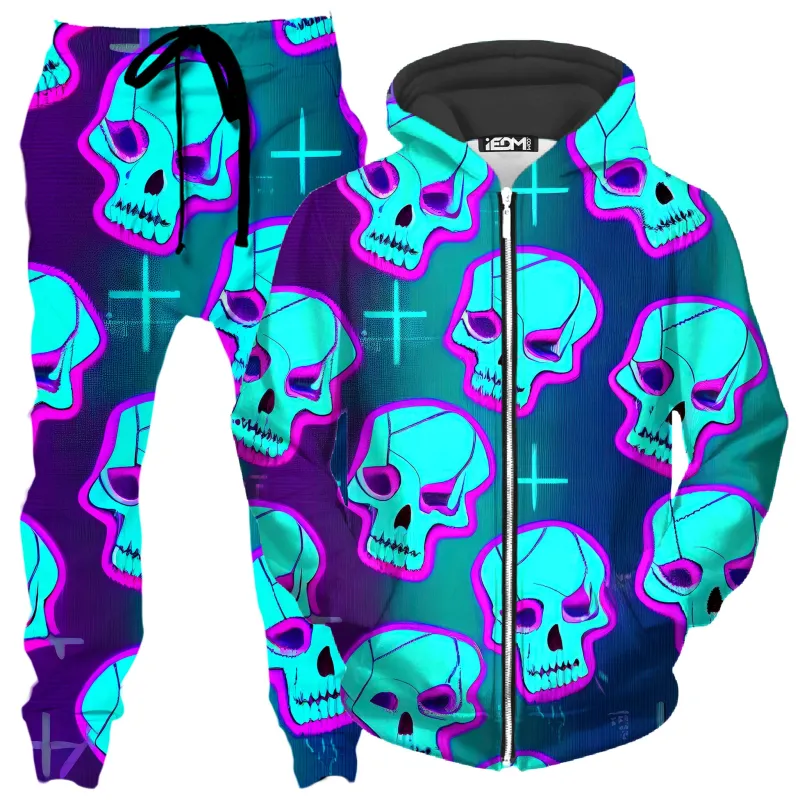 Neon Fright Zip-Up Hoodie and Joggers Combo sold by iEDM