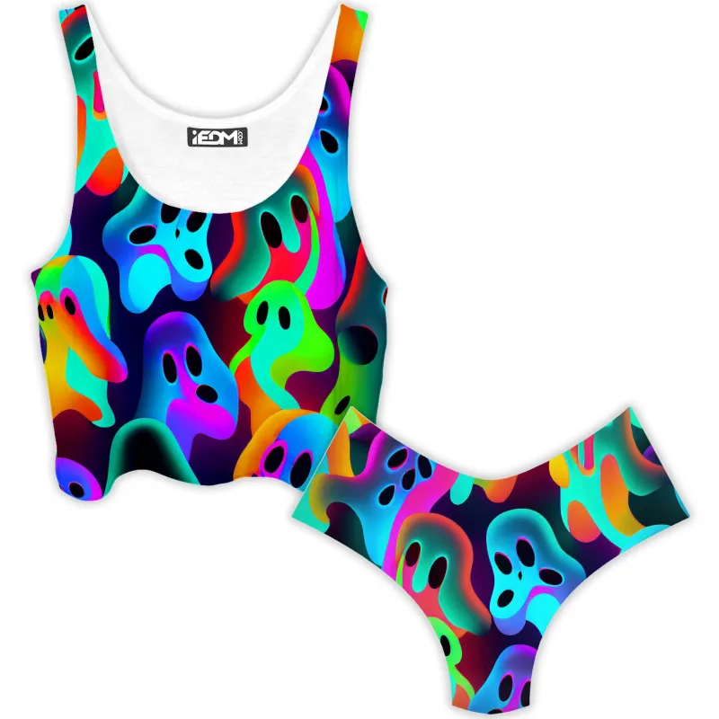 Ghostly Crop Top and Booty Shorts Combo sold by iEDM