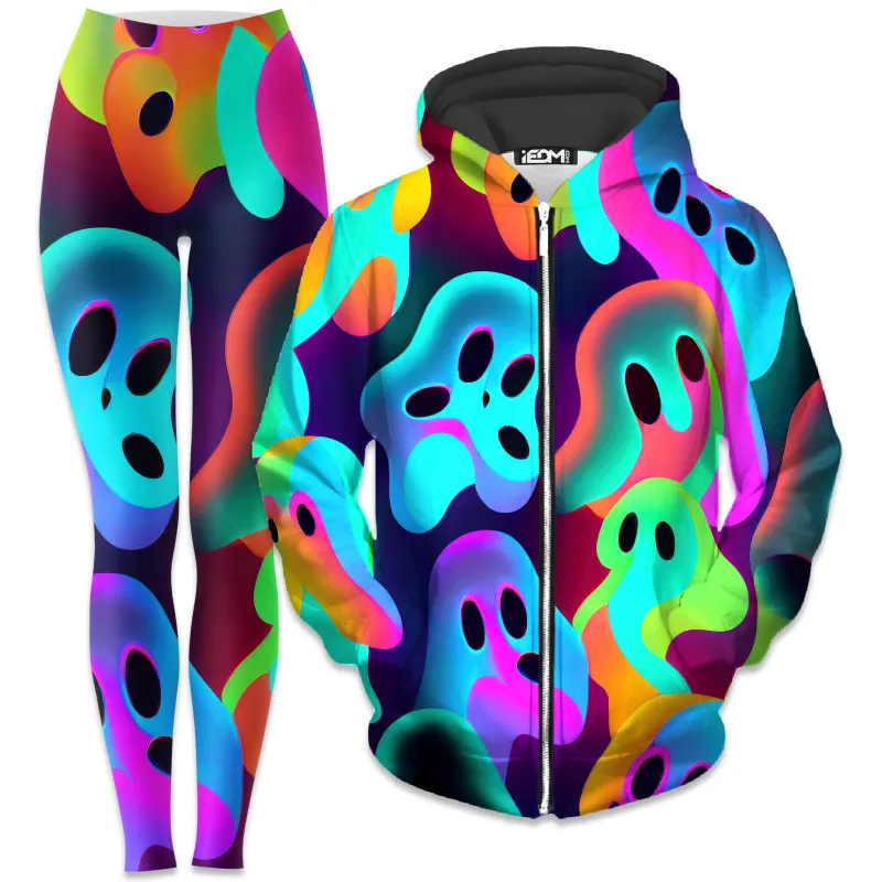 Ghostly Zip-Up Hoodie and Leggings Combo sold by iEDM