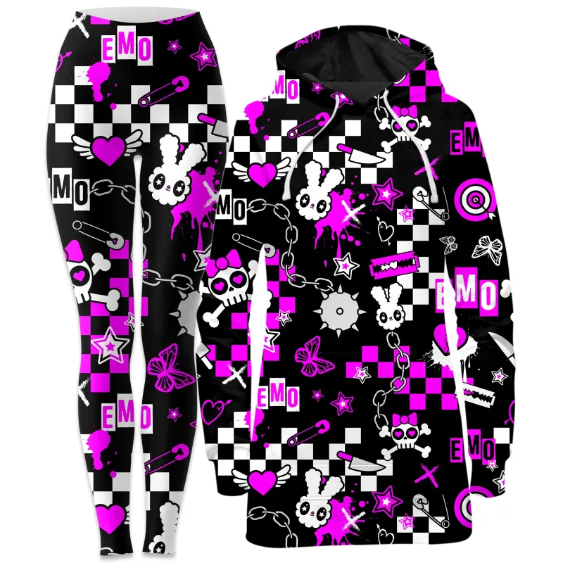 Emo Halloween Hoodie Dress and Leggings Combo sold by iEDM