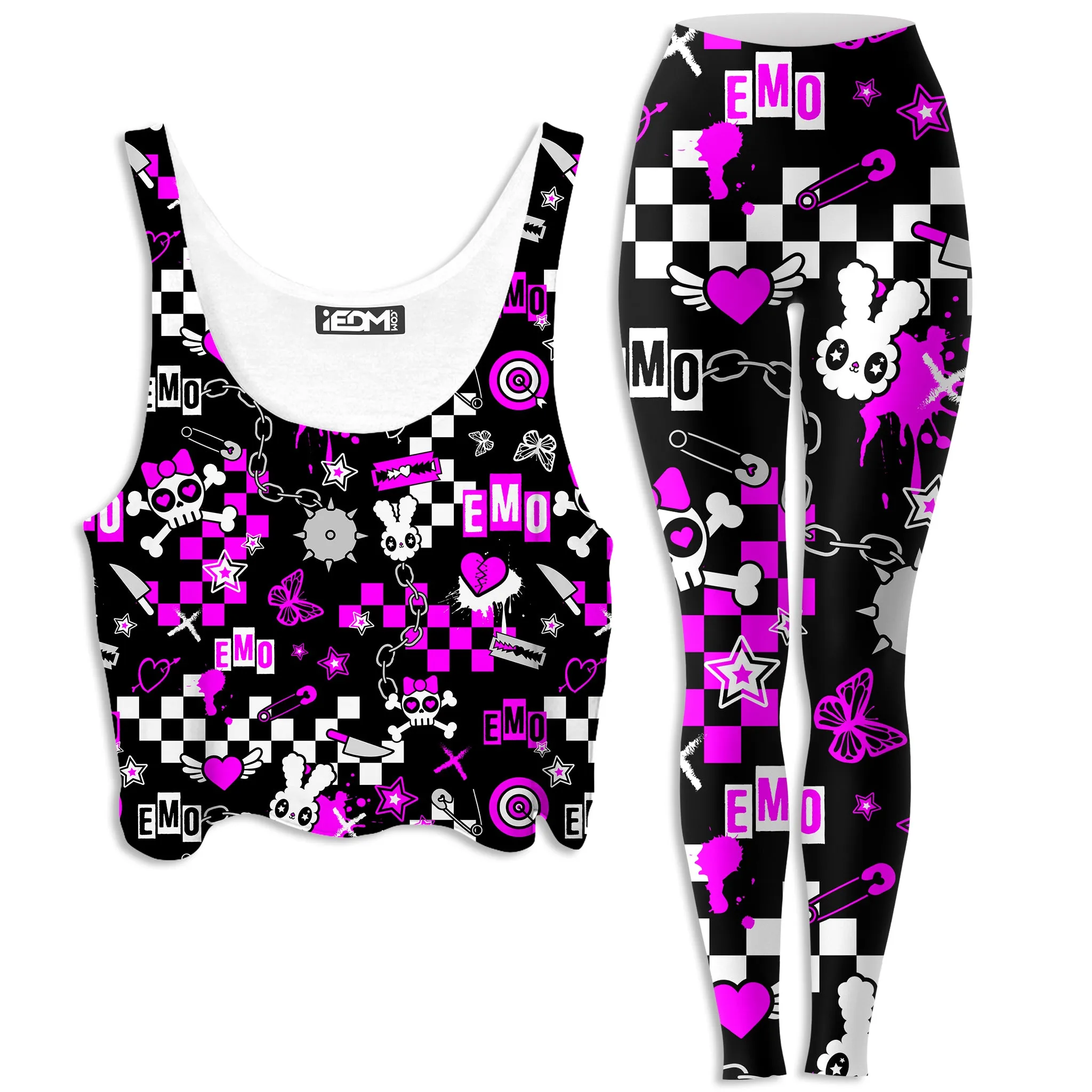 Emo Halloween Crop Top and Leggings Combo sold by iEDM