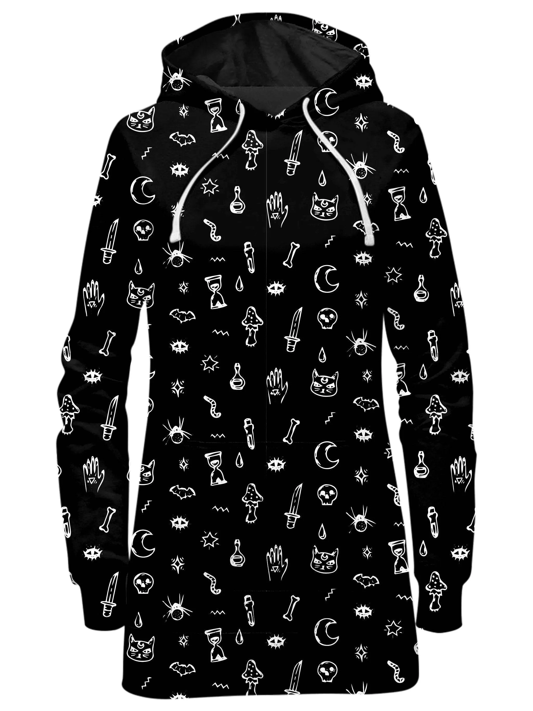 Black Pattern Hoodie Dress sold by iEDM