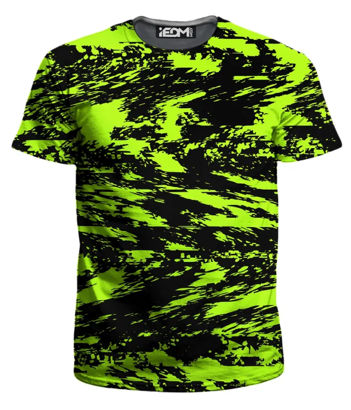 Black Lime Bolt Glitch Men's T-Shirt made by iEDM