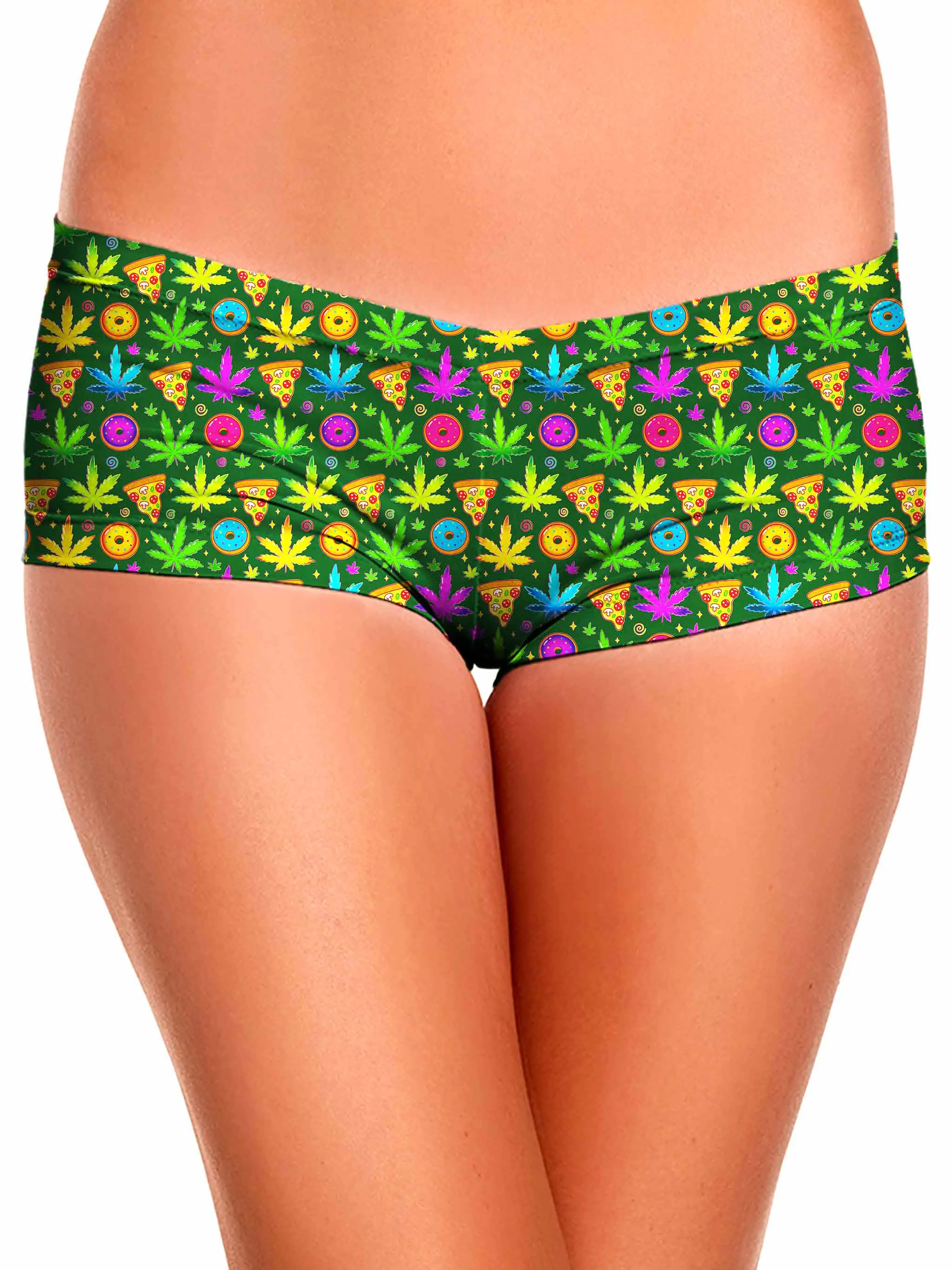 Ganja Motif Booty Shorts sold by iEDM