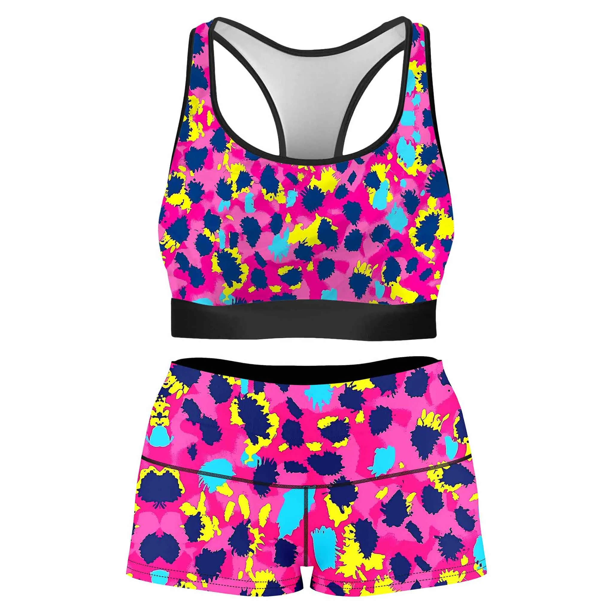 Pink Panther Rave Bra and High Waist Booty Shorts Combo sold by iEDM