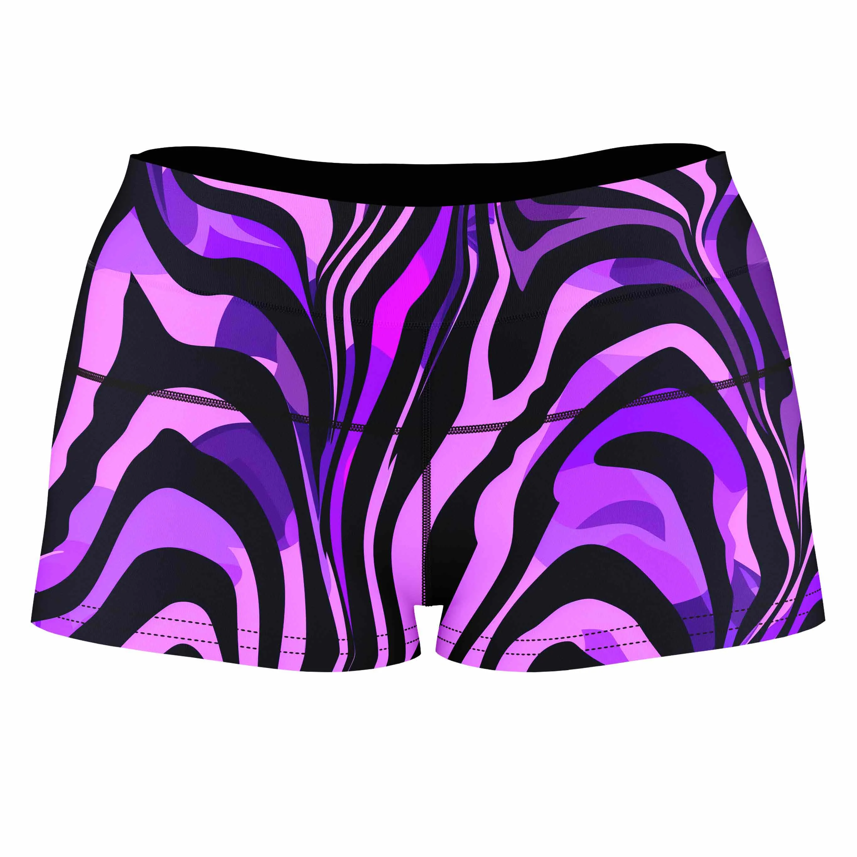 Noir Stripes Rave Bra and High Waist Booty Shorts Combo sold by iEDM product image thumbnail 3