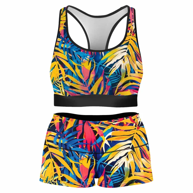 Jungle Folio Rave Bra and High Waist Booty Shorts Combo sold by iEDM