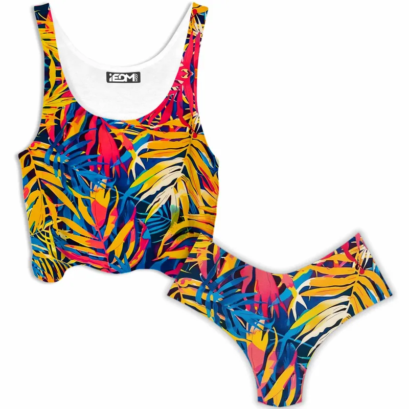 Jungle Folio Crop Top and Booty Shorts Combo sold by iEDM