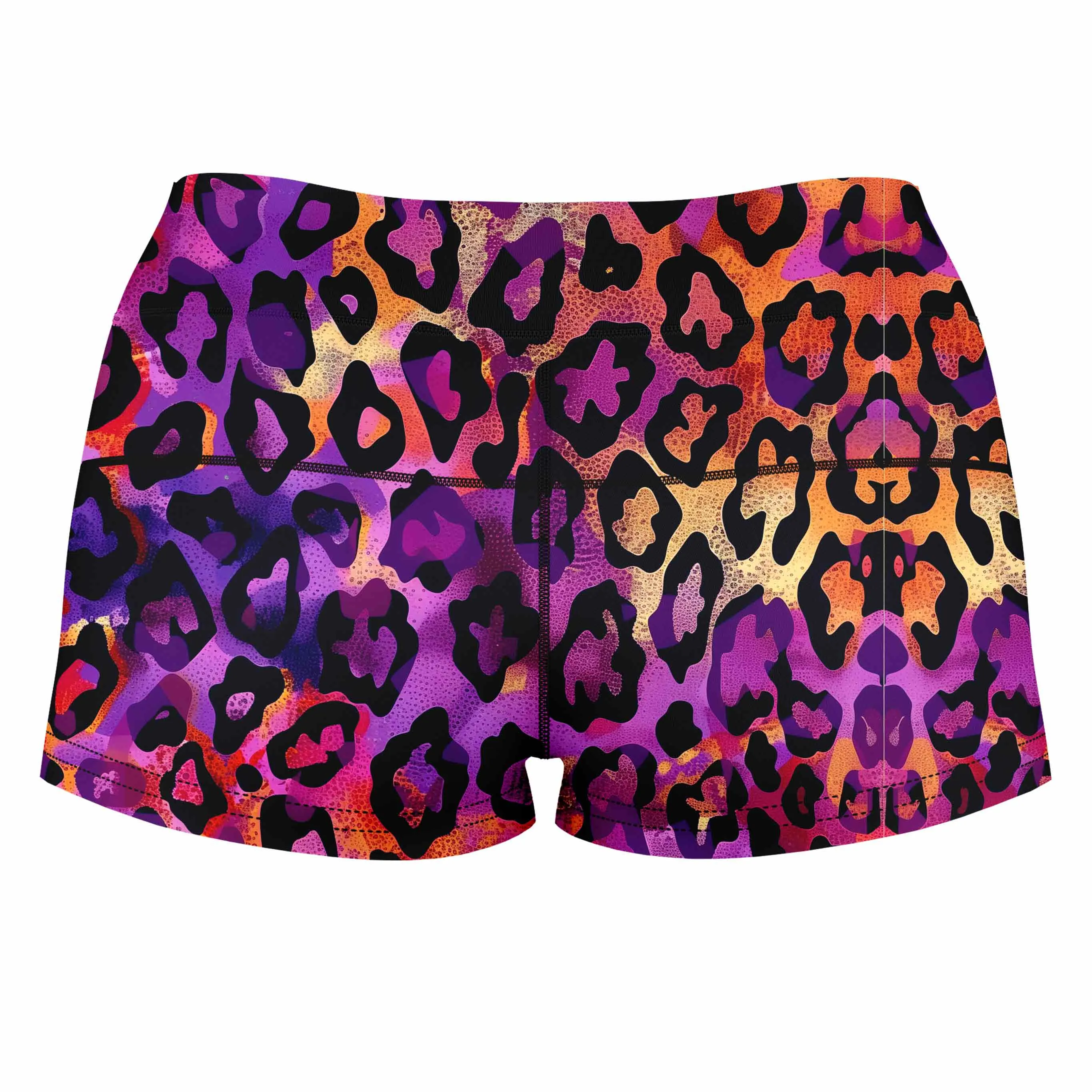 Neon Leopard High-Waisted Women's Shorts sold by iEDM product image thumbnail 2