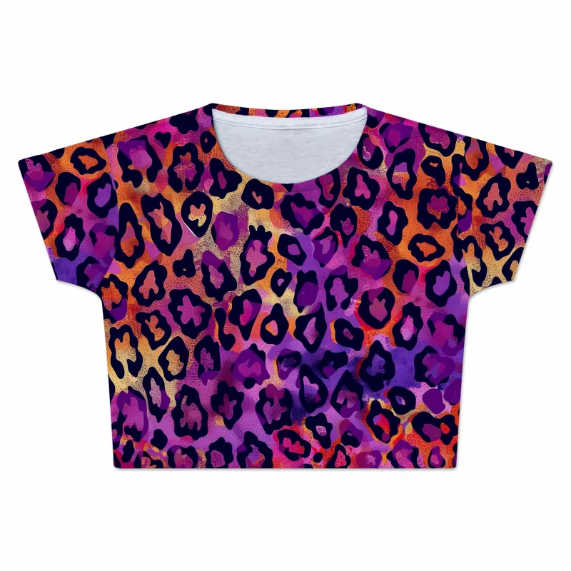 Neon Leopard Crop Tee sold by iEDM