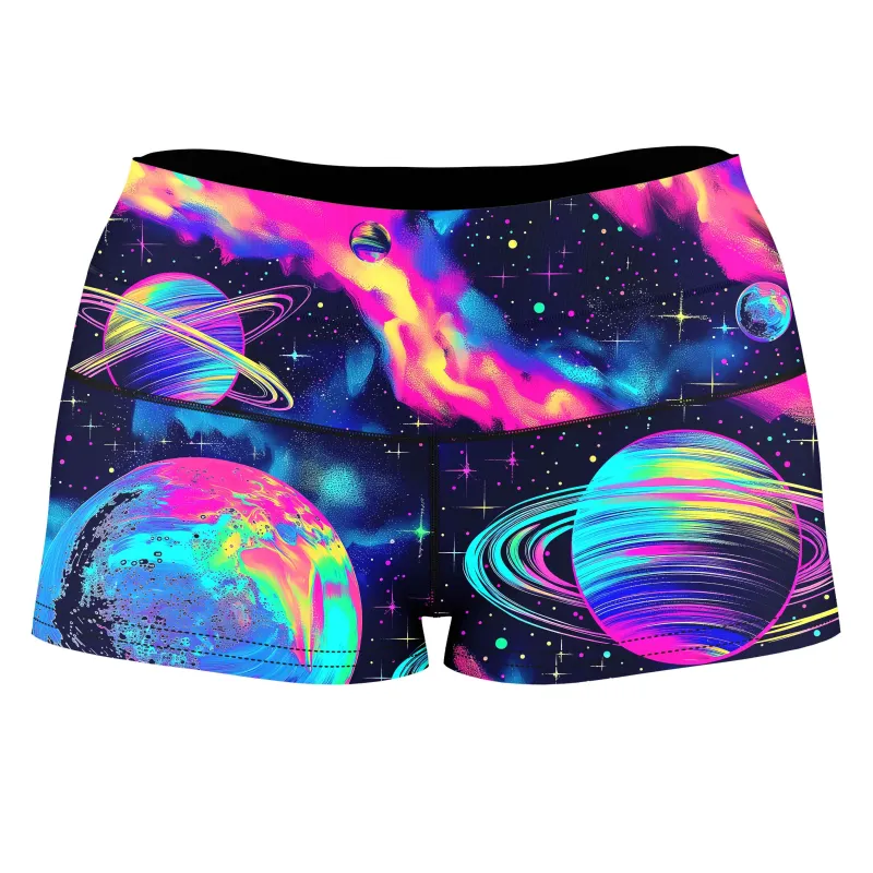Planetary Hive Mind High-Waisted Women's Shorts sold by iEDM