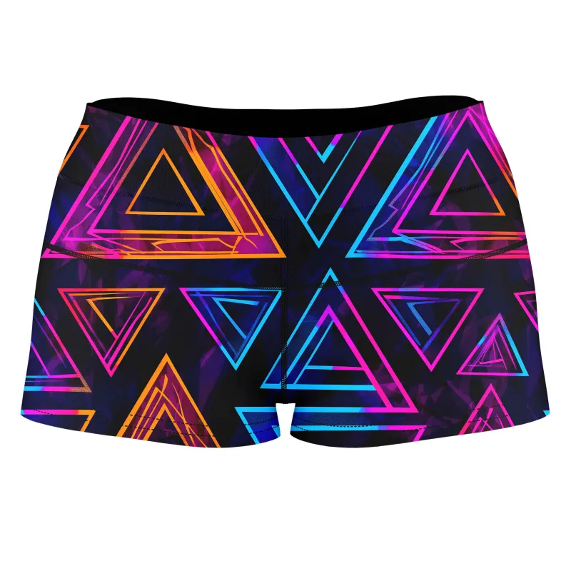AM Geometric High-Waisted Women's Shorts sold by iEDM
