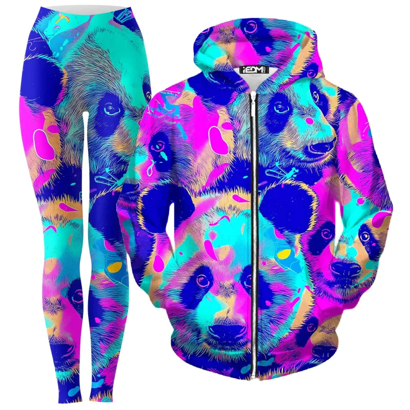 Panda Melt Zip-Up Hoodie and Leggings Combo sold by iEDM