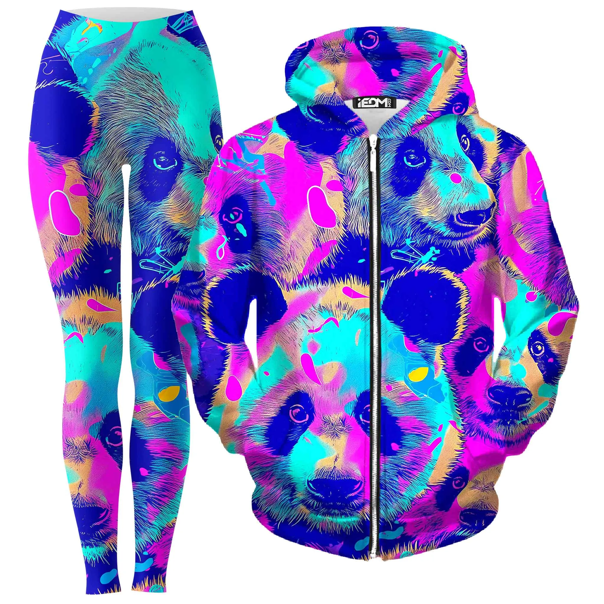 Panda Melt Zip-Up Hoodie and Leggings Combo sold by iEDM