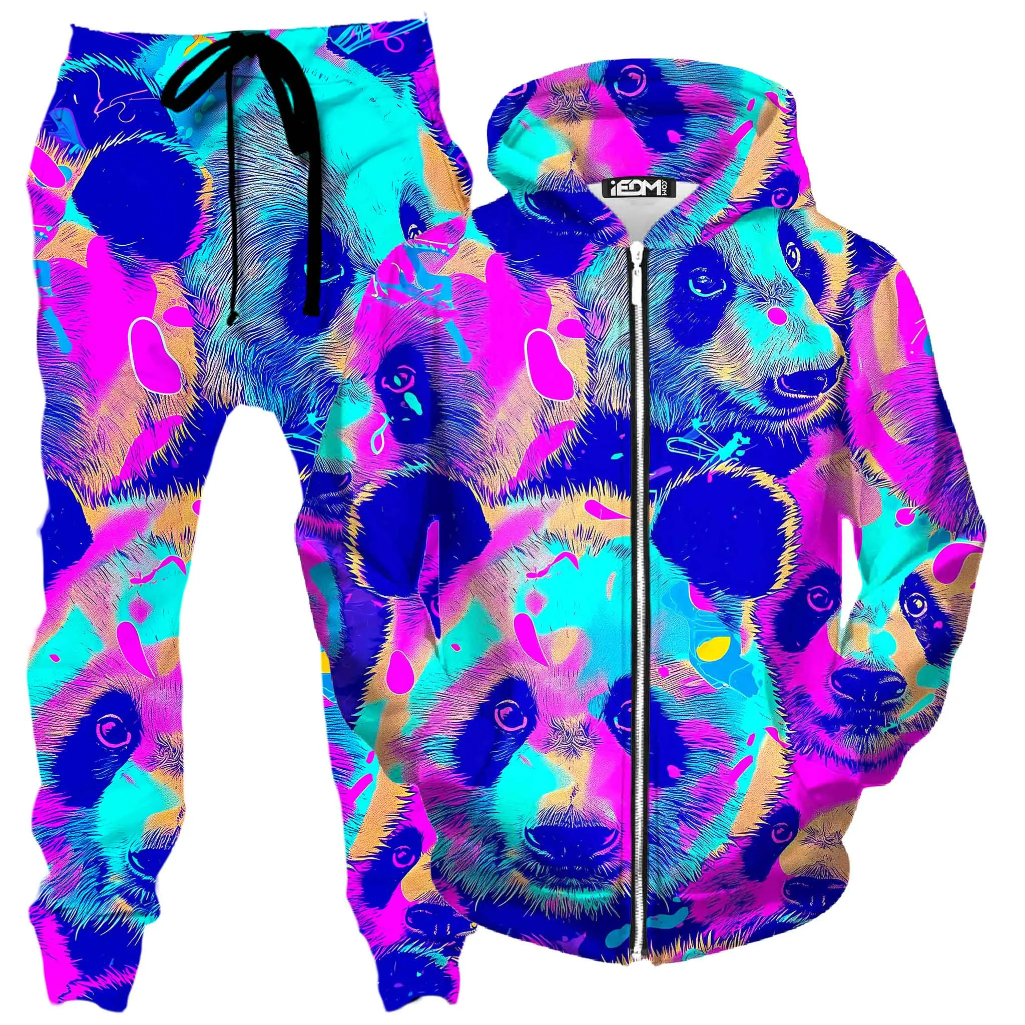 Panda Melt Zip-Up Hoodie and Joggers Combo sold by iEDM