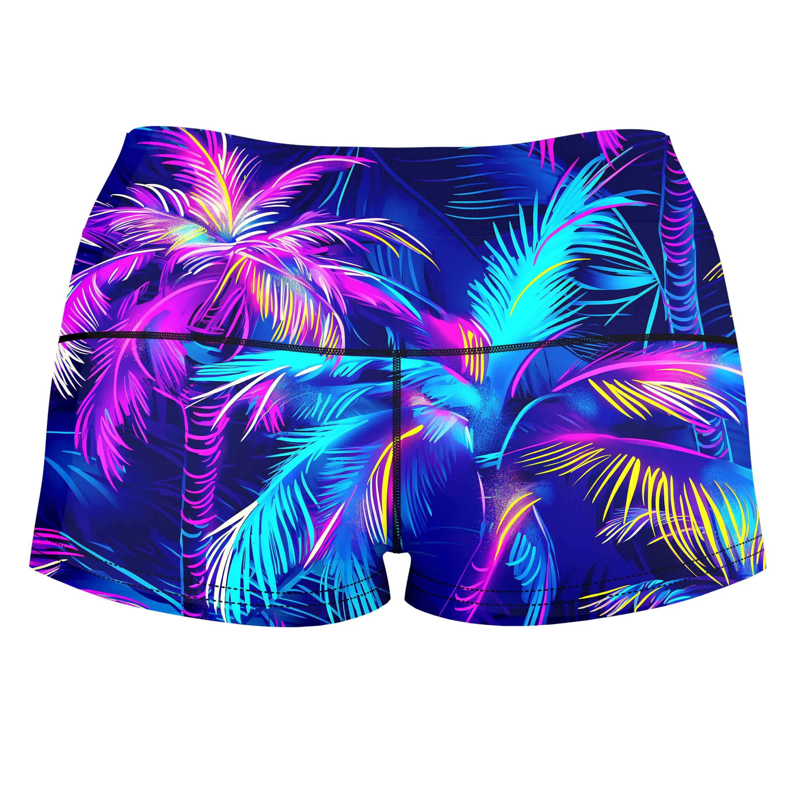Midnight Paradise High-Waisted Women's Shorts sold by iEDM product image thumbnail 2