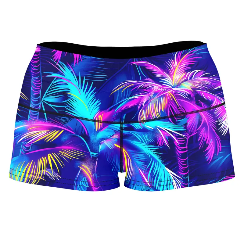 Midnight Paradise High-Waisted Women's Shorts sold by iEDM
