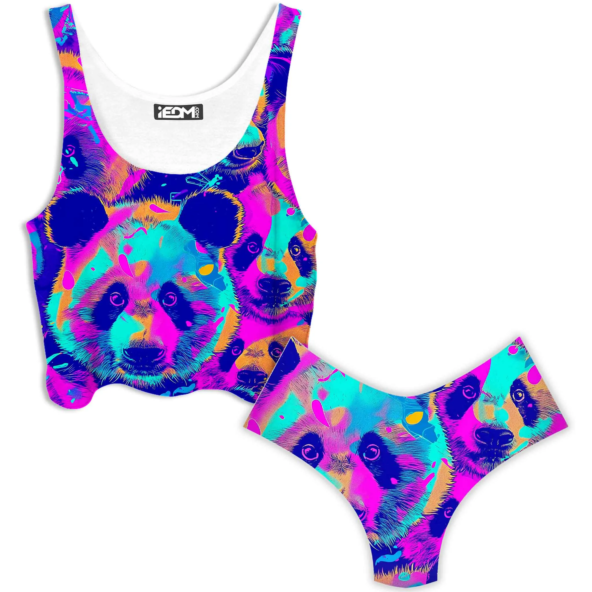 Panda Melt Crop Top and Booty Shorts Combo sold by iEDM