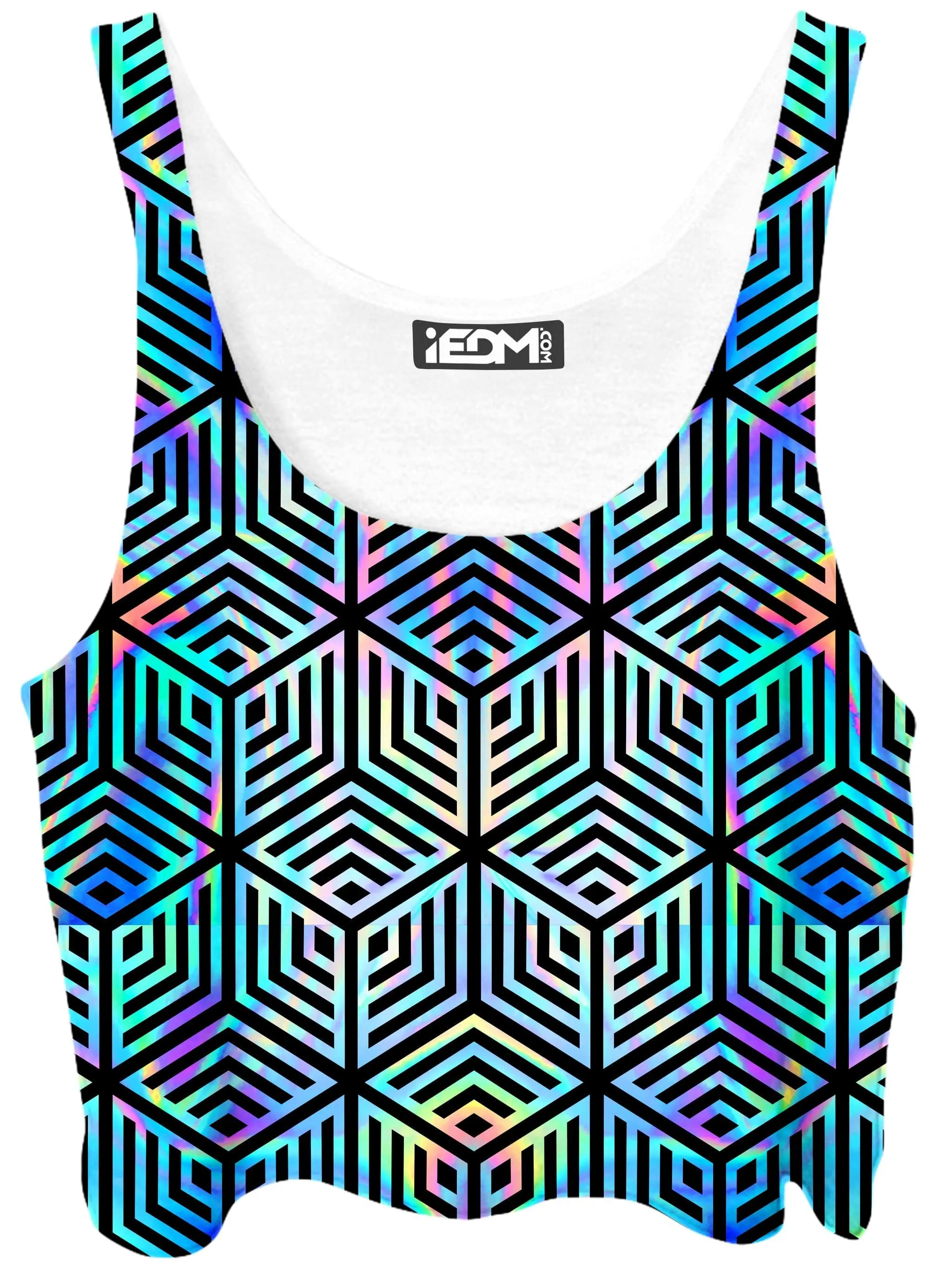 Holographic Hexagon Crop Top and Leggings with PM 2.5 Face Mask Combo sold by iEDM product image thumbnail 2