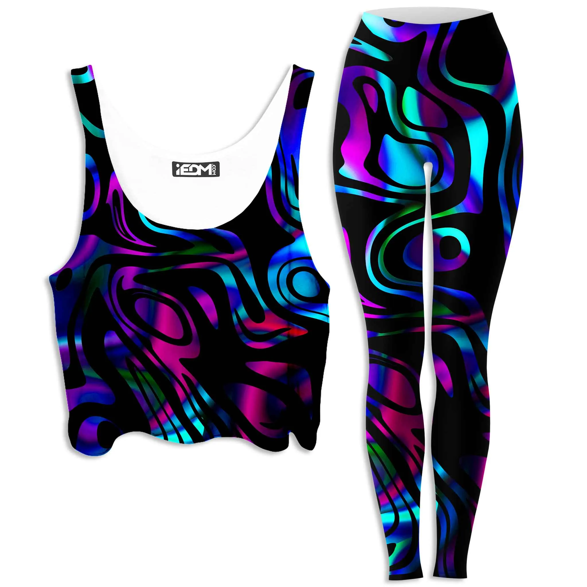 Dynamic Blues Crop Top and Leggings Combo sold by iEDM