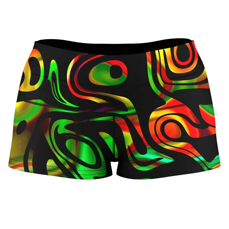 Trippy Flow High-Waisted Women's Shorts sold by iEDM