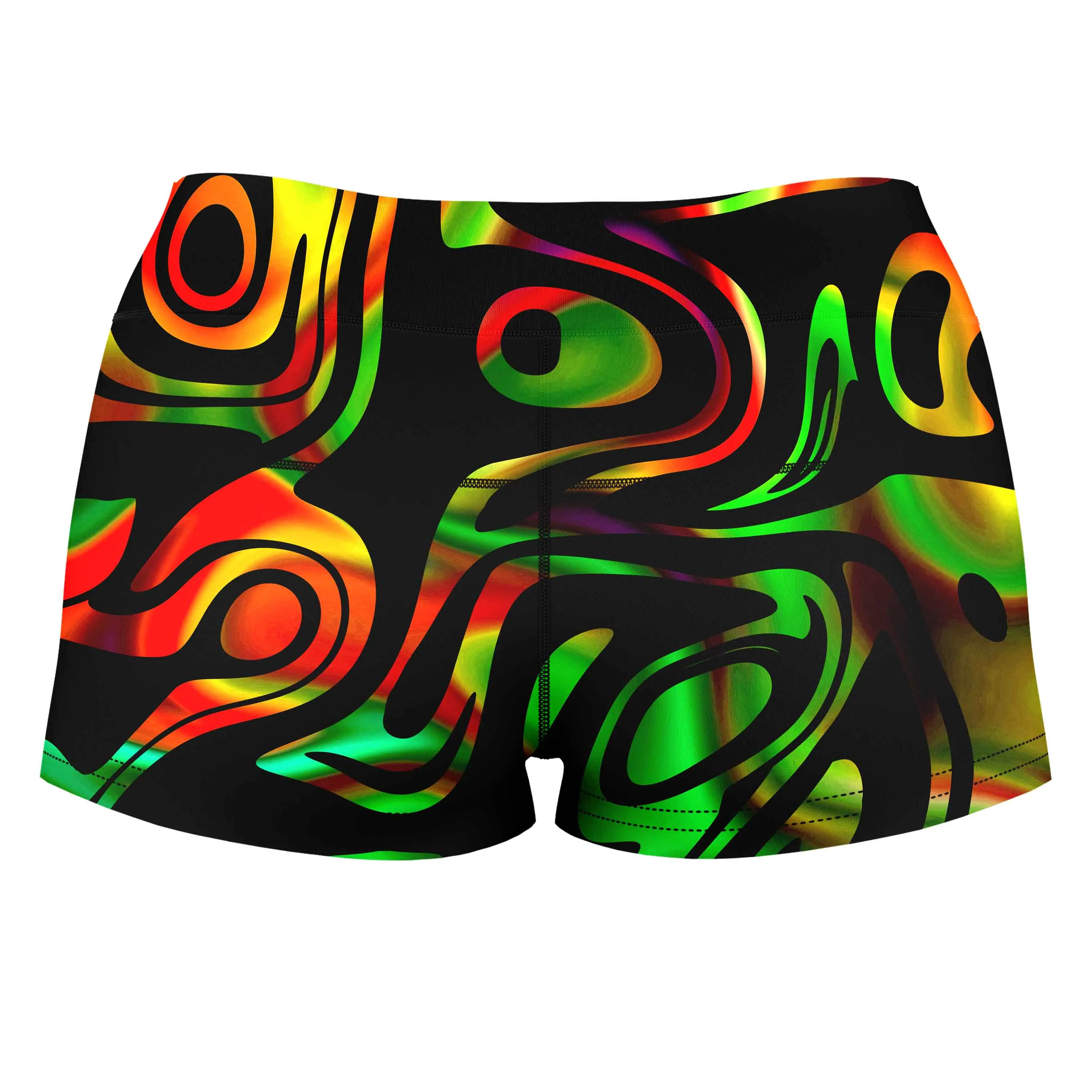 Trippy Flow High-Waisted Women's Shorts sold by iEDM product image thumbnail 2