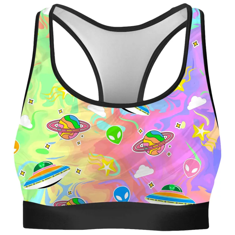 Trippy Alien Invasion Rave Bra sold by iEDM