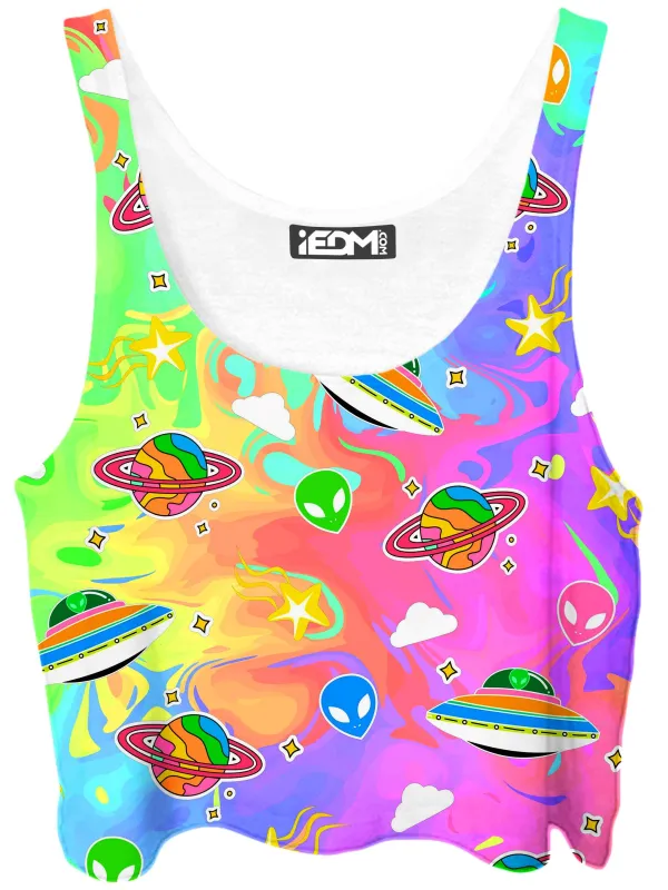 Trippy Alien Invasion Crop Top sold by iEDM