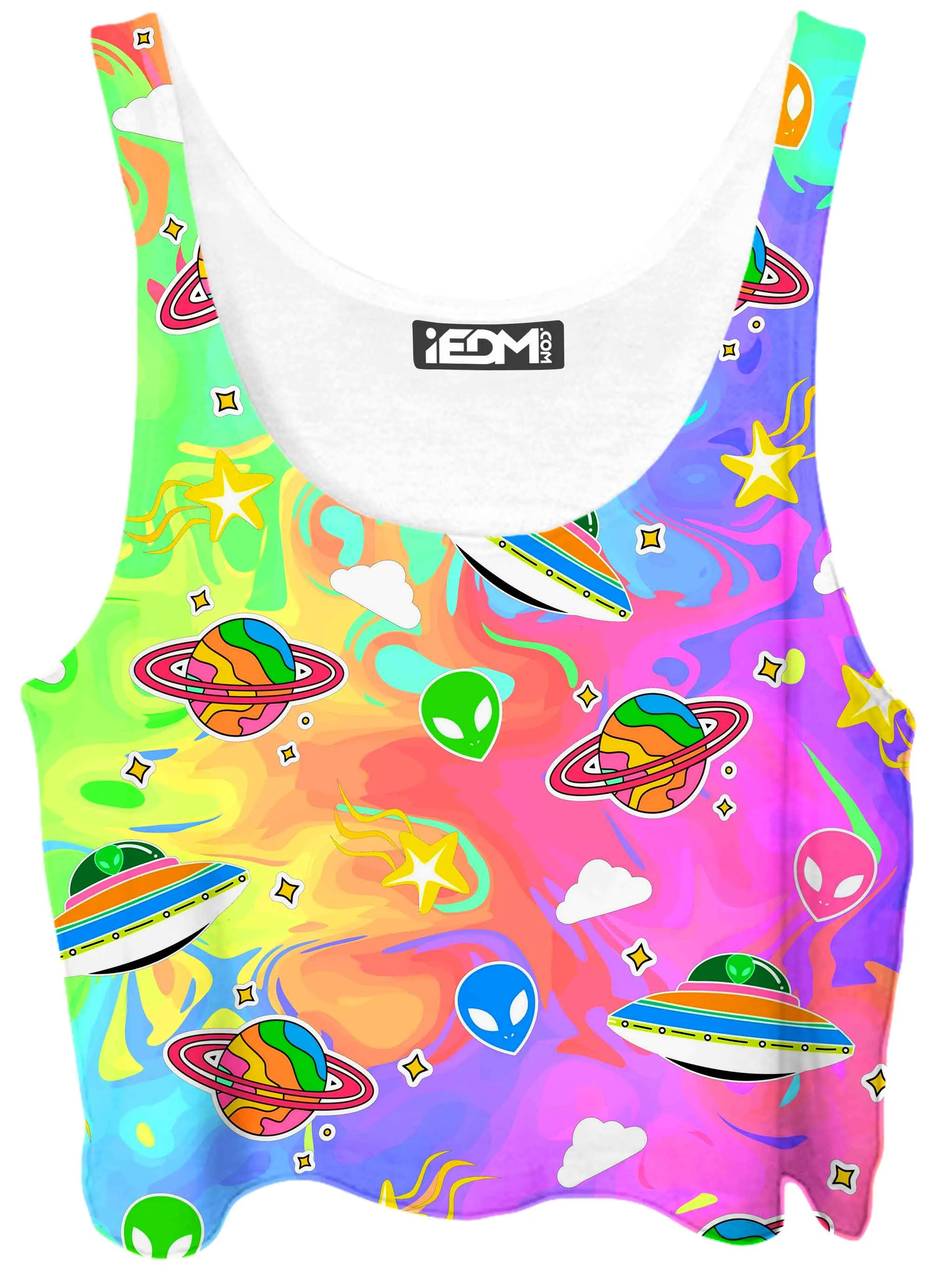 Trippy Alien Invasion Crop Top sold by iEDM