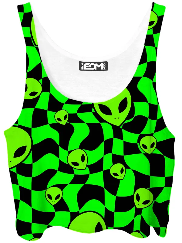 Green Aliens Crop Top sold by iEDM