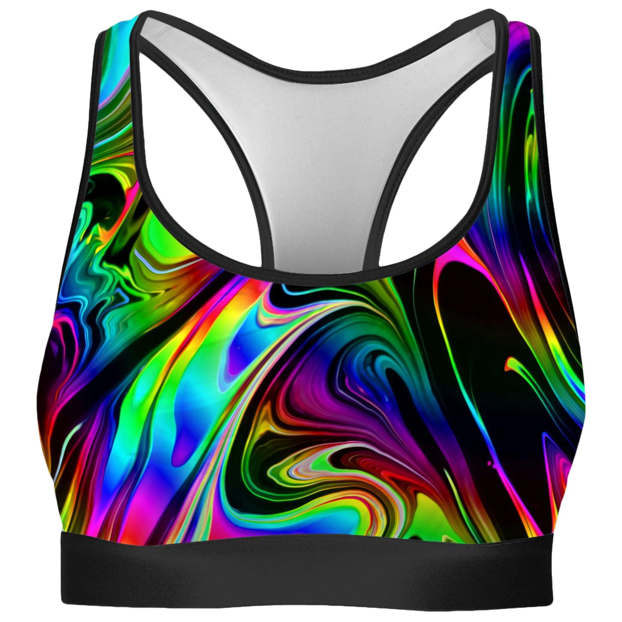 That Glow Flow Rave Bra and High Waist Booty Shorts Combo sold by iEDM product image thumbnail 2