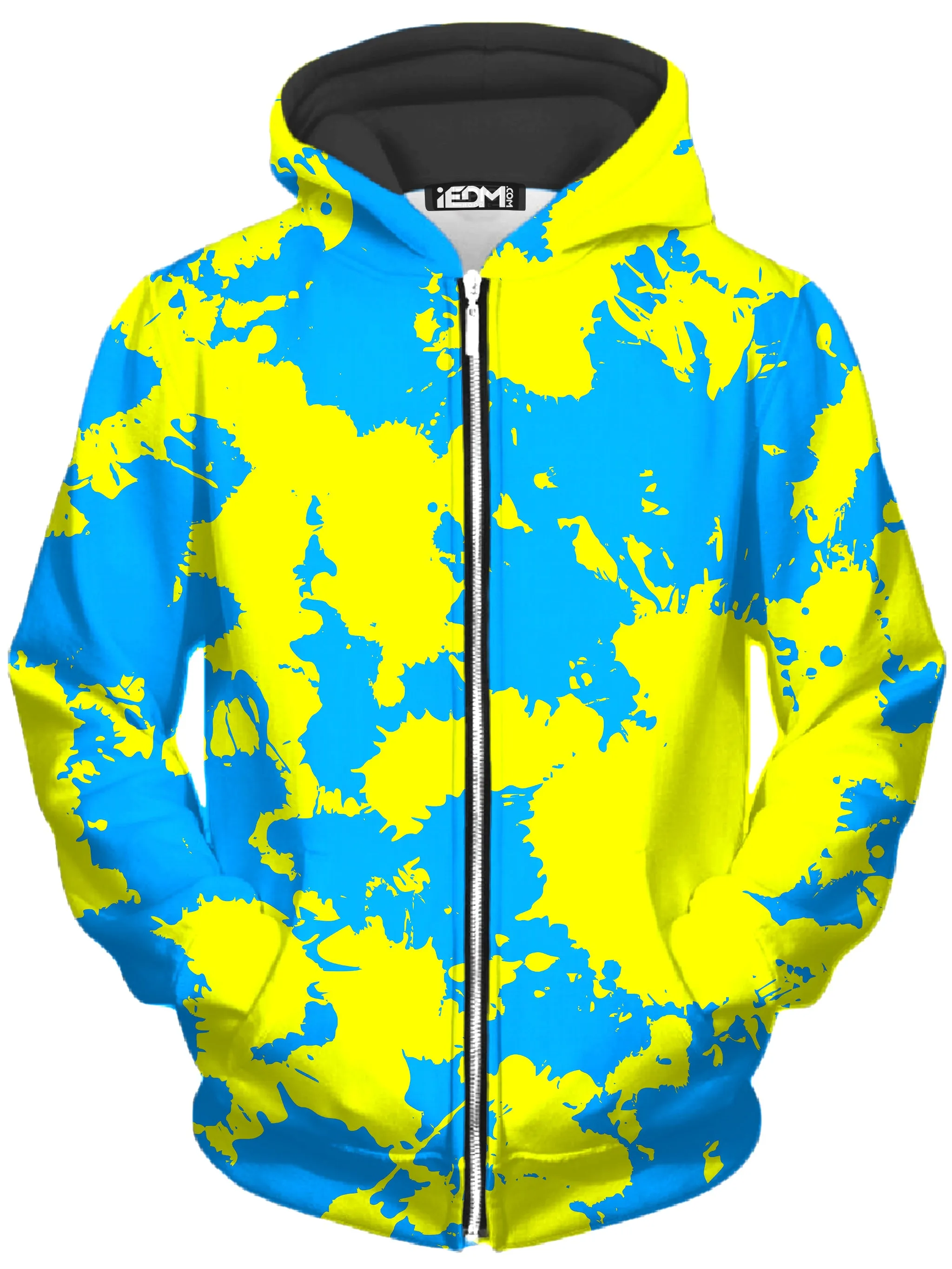Yellow and Blue Paint Splatter Zip-Up Hoodie and Leggings Combo sold by iEDM product image thumbnail 2