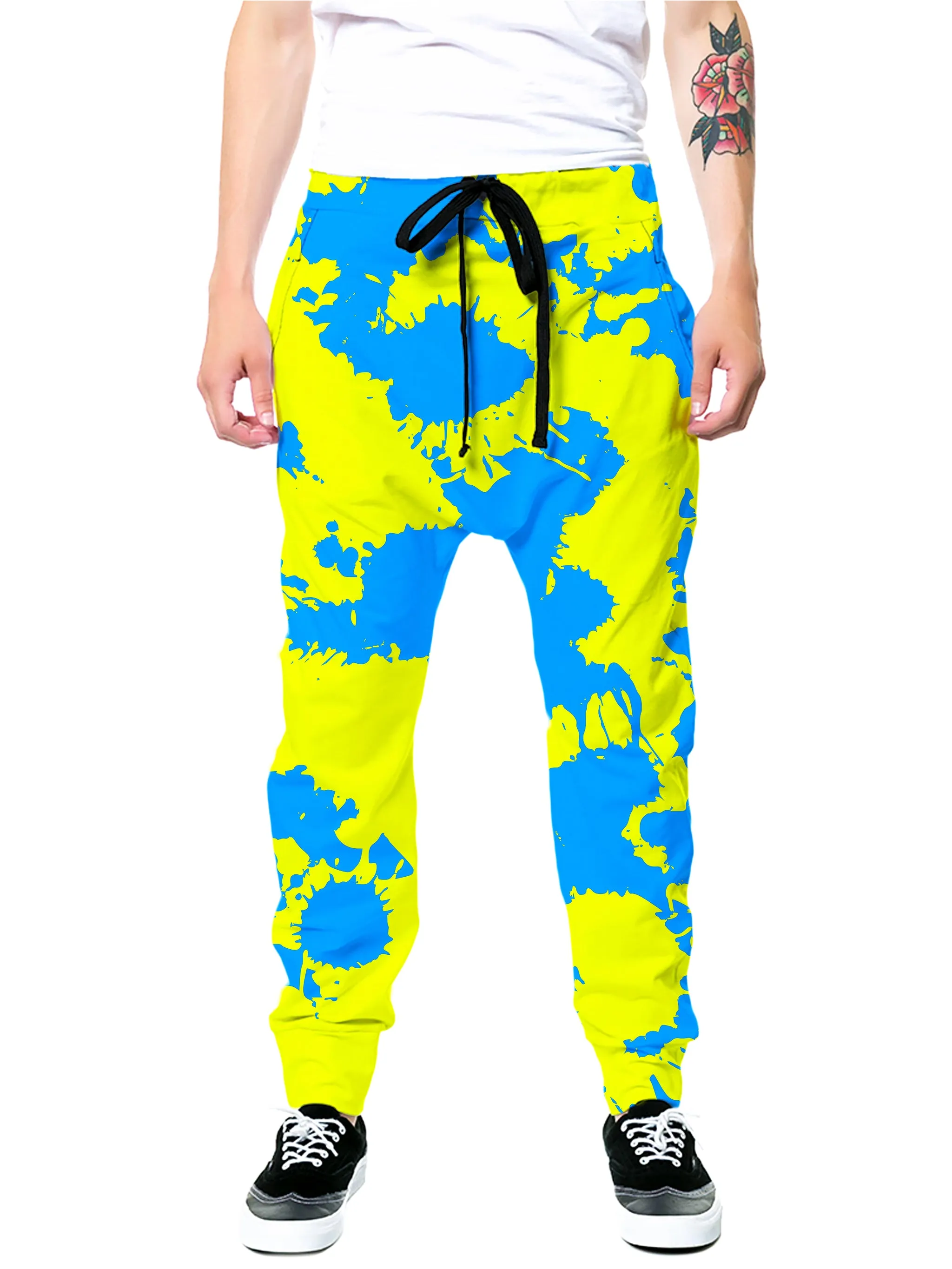 Yellow and Blue Paint Splatter Hoodie and Joggers Combo sold by iEDM product image thumbnail 3