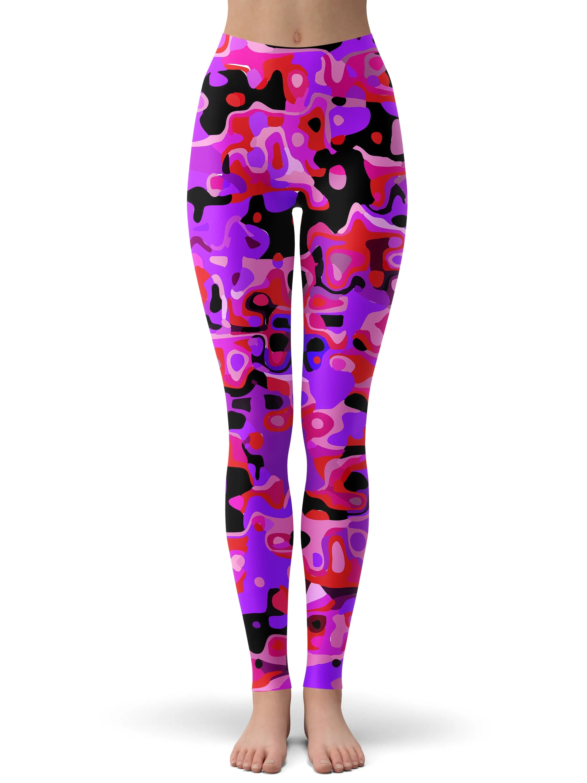 Purple Red and Black Rave Camo Melt Hoodie Dress and Leggings Combo sold by iEDM product image thumbnail 3