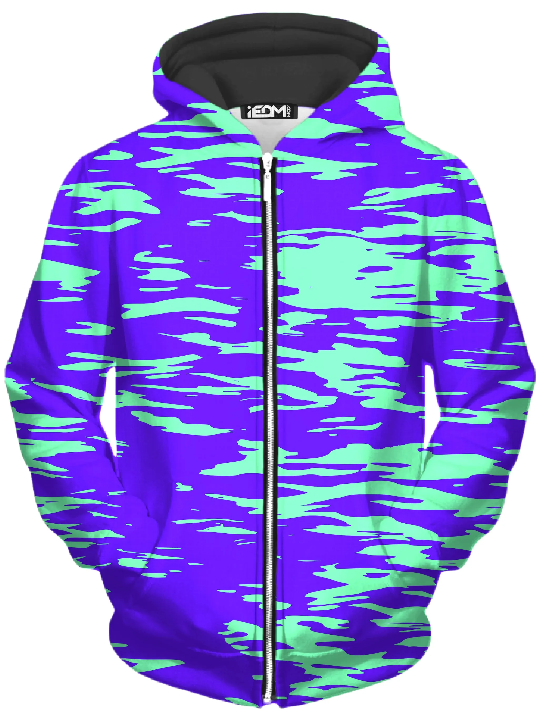 Purple Mint Rave Zebra Stripe Zip-Up Hoodie and Joggers Combo sold by iEDM product image thumbnail 2