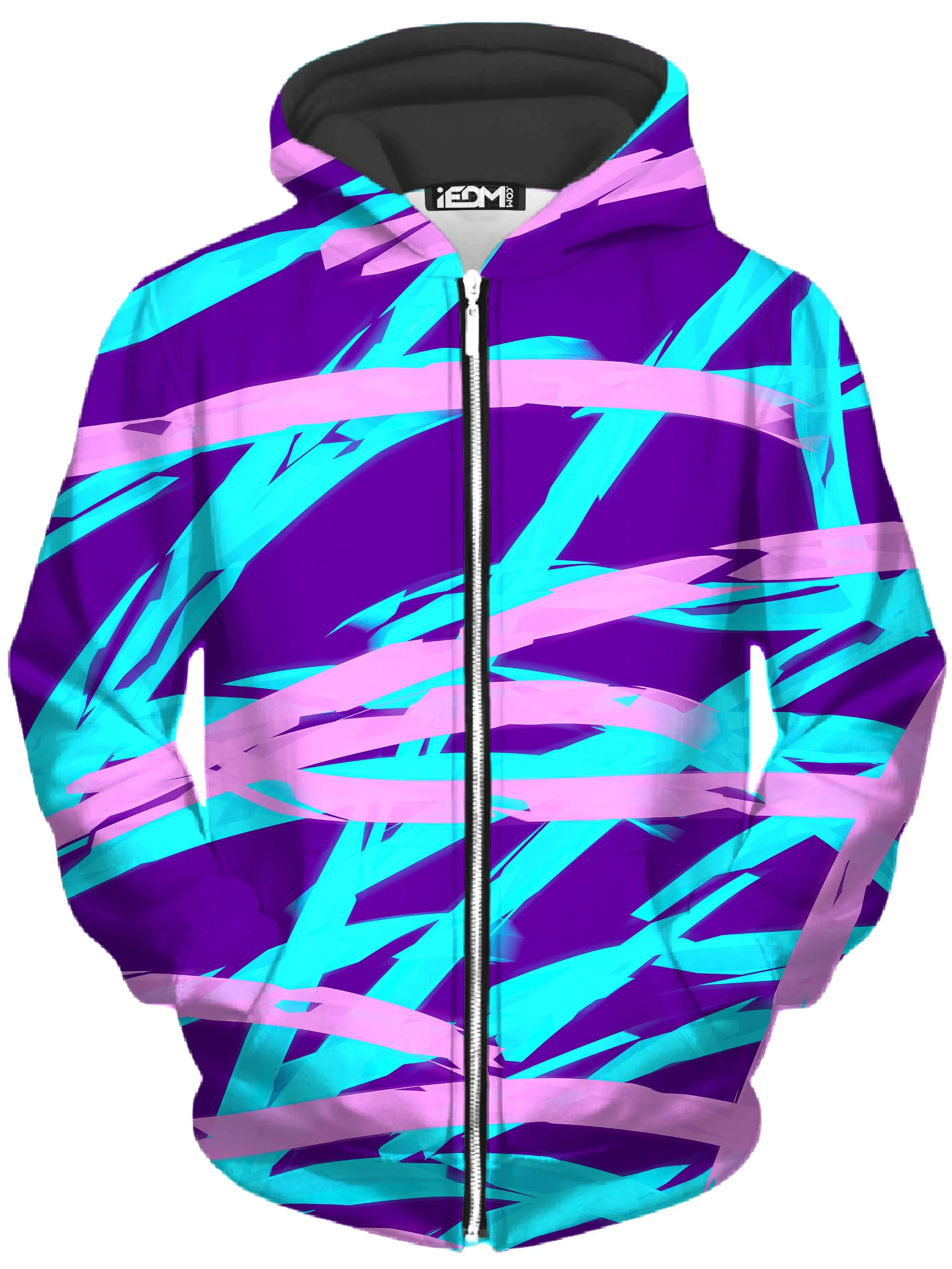 Purple and Blue Rave Abstract Zip-Up Hoodie and Joggers Combo sold by iEDM product image thumbnail 2