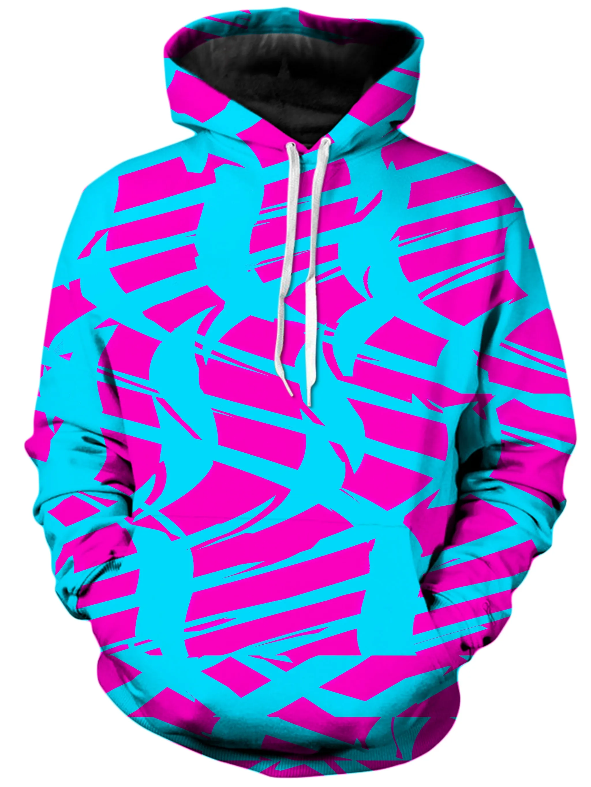 Pink and Blue Squiggly Rave Checkered Hoodie and Leggings Combo sold by iEDM product image thumbnail 2