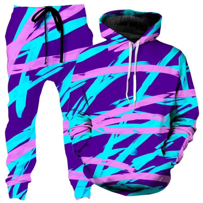 Purple and Blue Rave Abstract Hoodie and Joggers Combo sold by iEDM