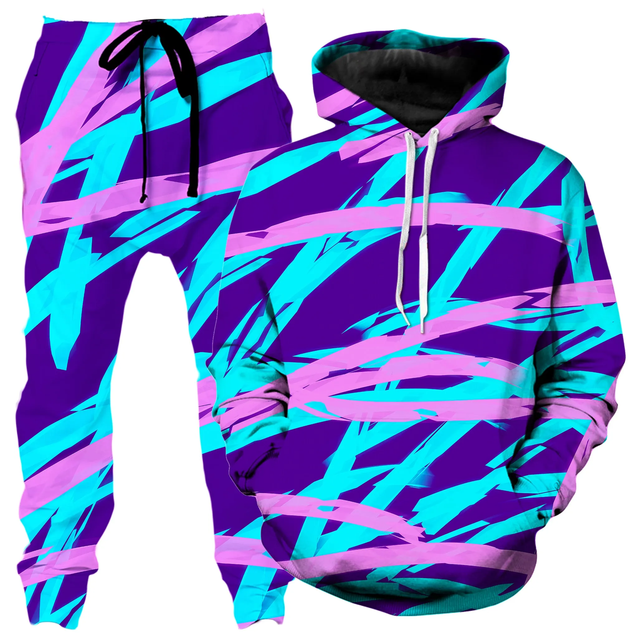 Purple and Blue Rave Abstract Hoodie and Joggers Combo sold by iEDM