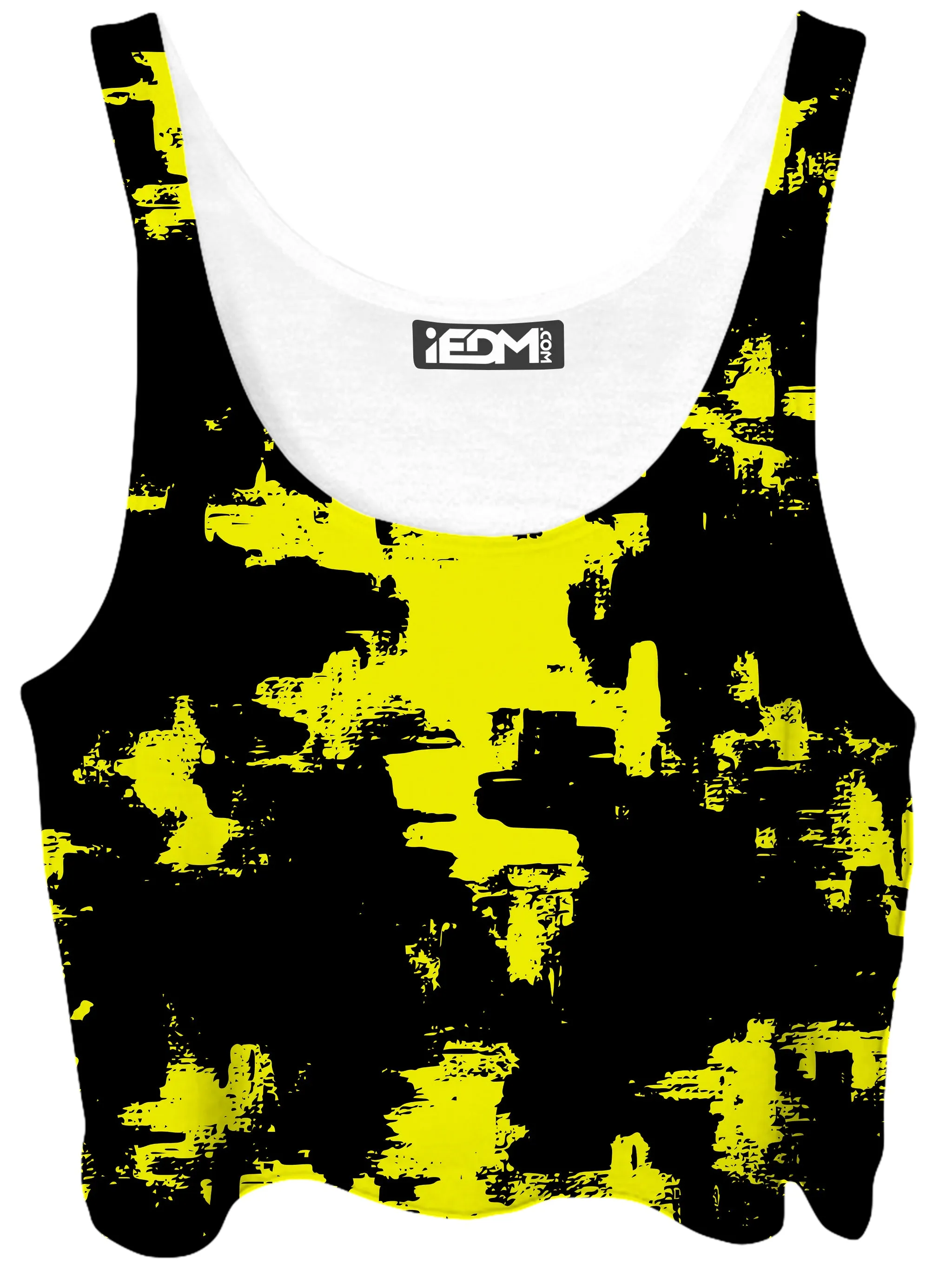 Black and Yellow Abstract Crop Top and Booty Shorts Combo sold by iEDM product image thumbnail 2