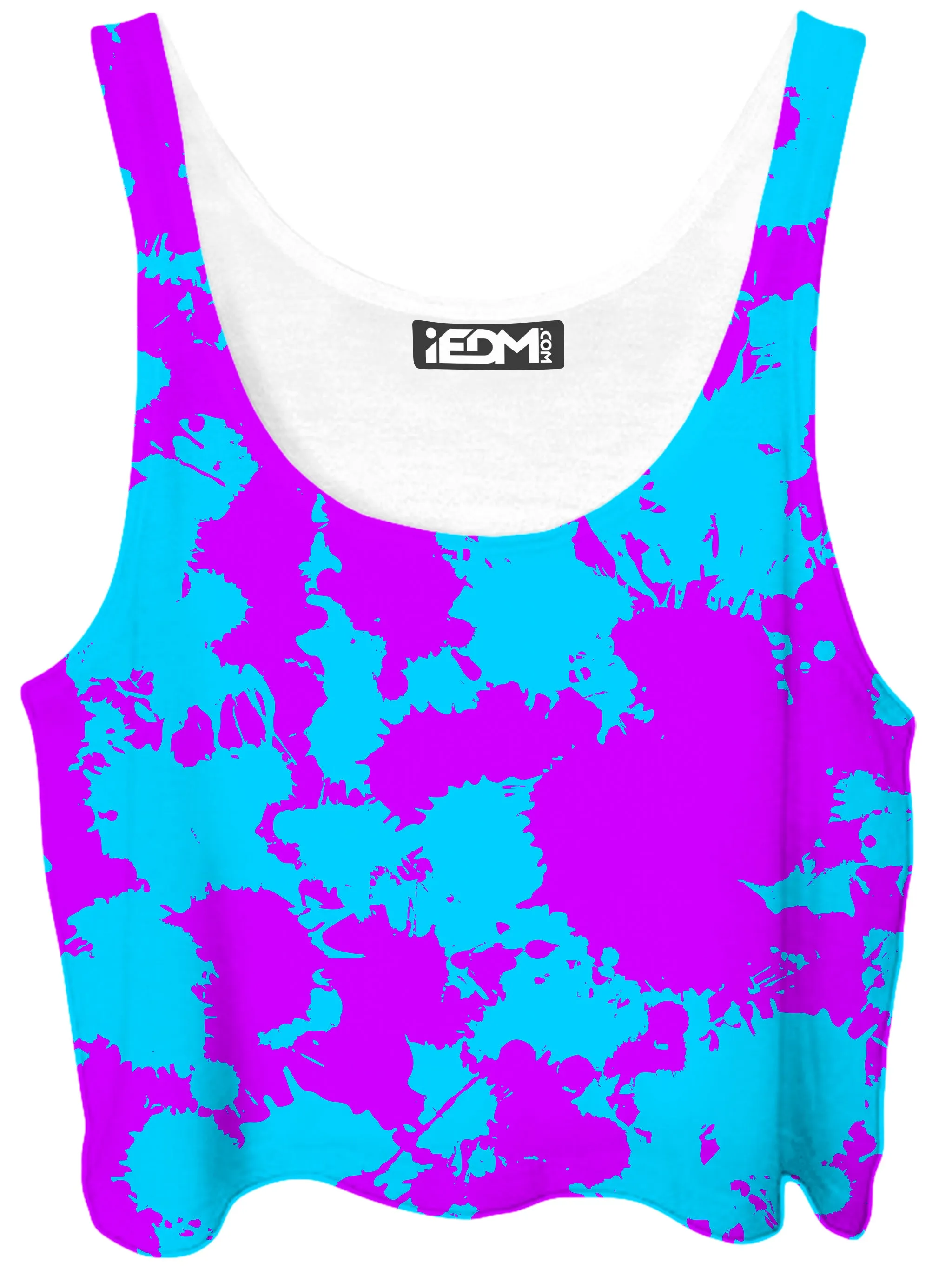 Blue and Purple Paint Splatter Crop Top and Leggings Combo sold by iEDM product image thumbnail 2