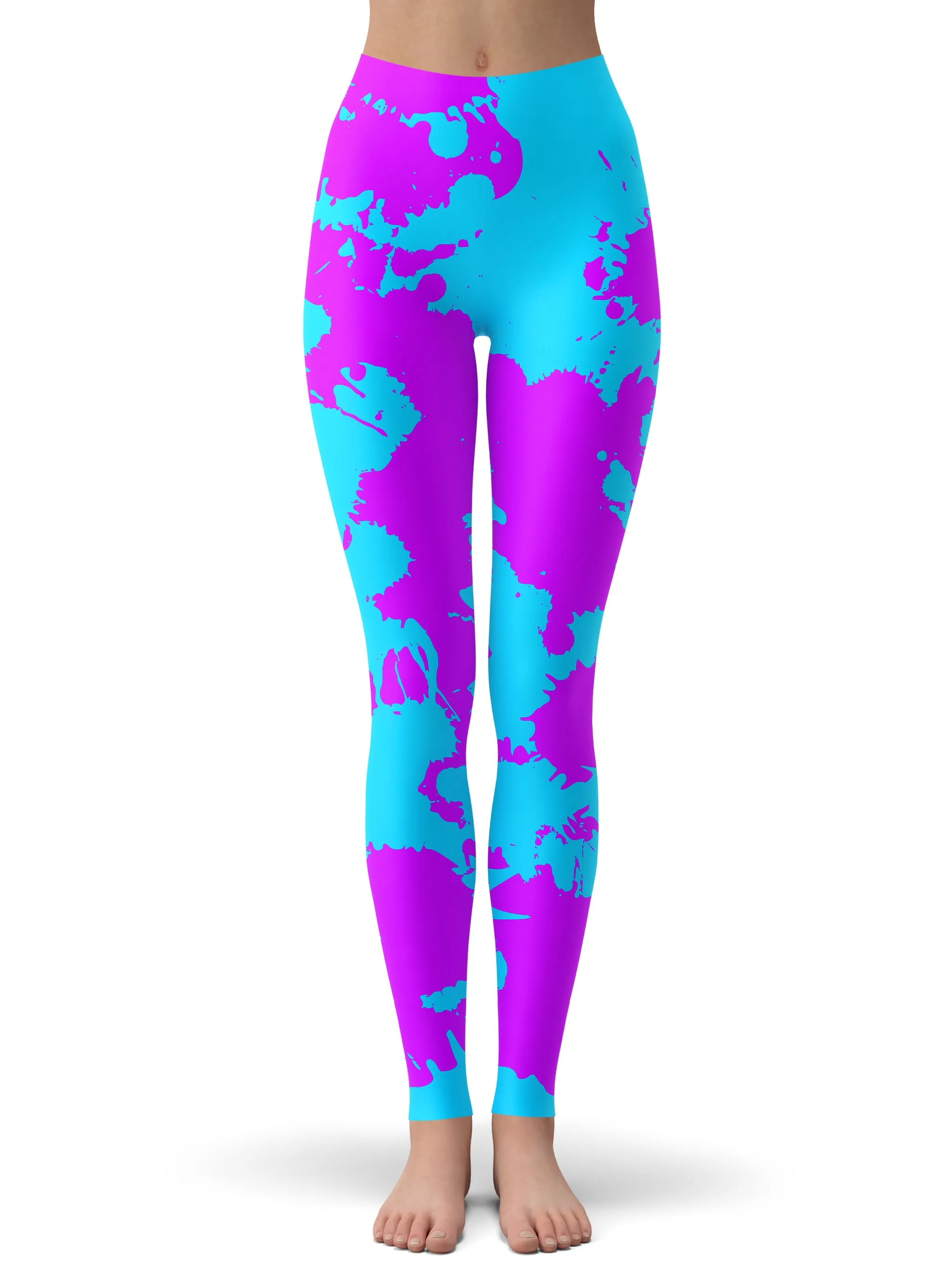 Blue and Purple Paint Splatter Zip-Up Hoodie and Leggings Combo sold by iEDM product image thumbnail 3