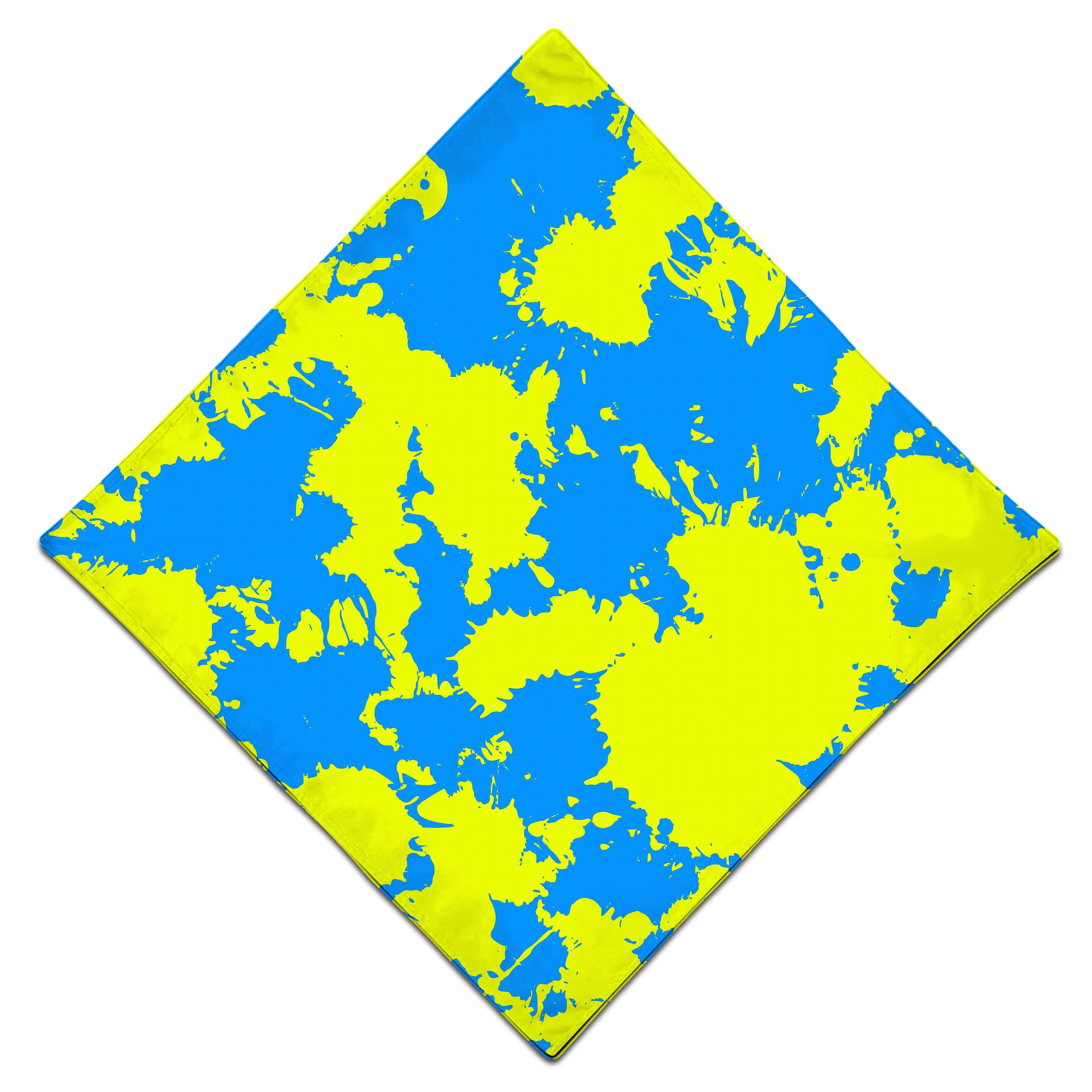 Yellow and Blue Paint Splatter Bandana sold by iEDM product image thumbnail 3